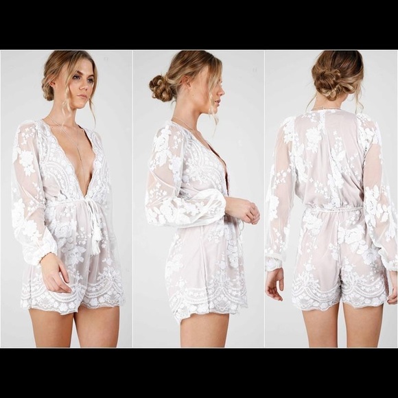 sequin white romper